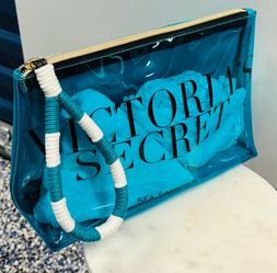 Victoria's Secret Clear Teal Makeup / Bikini Bag