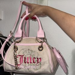 Juicy Couture Dreamy Tan/Pink Satchel Purse 