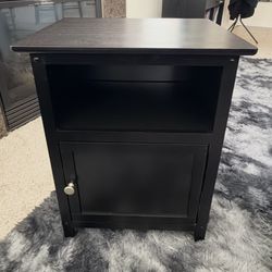 Accent end table or nightstand with cabinet black x 3