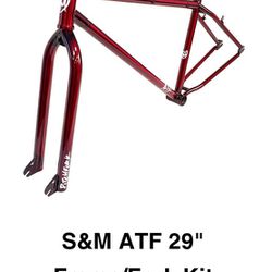 S&M BMX ATF 29" FRAME + FORK - Cruiser - TRANS RED  *NEW