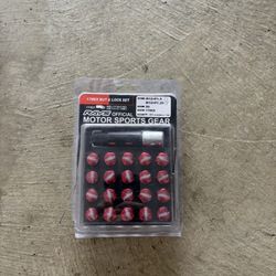 VOLK RACING RAYS STRAIGHT L42 WHEELS LOCK LUG NUTS 12X1.25 1.25 RIM RED