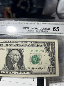 2 FANCY SERIAL NUMBER $1 NOTES