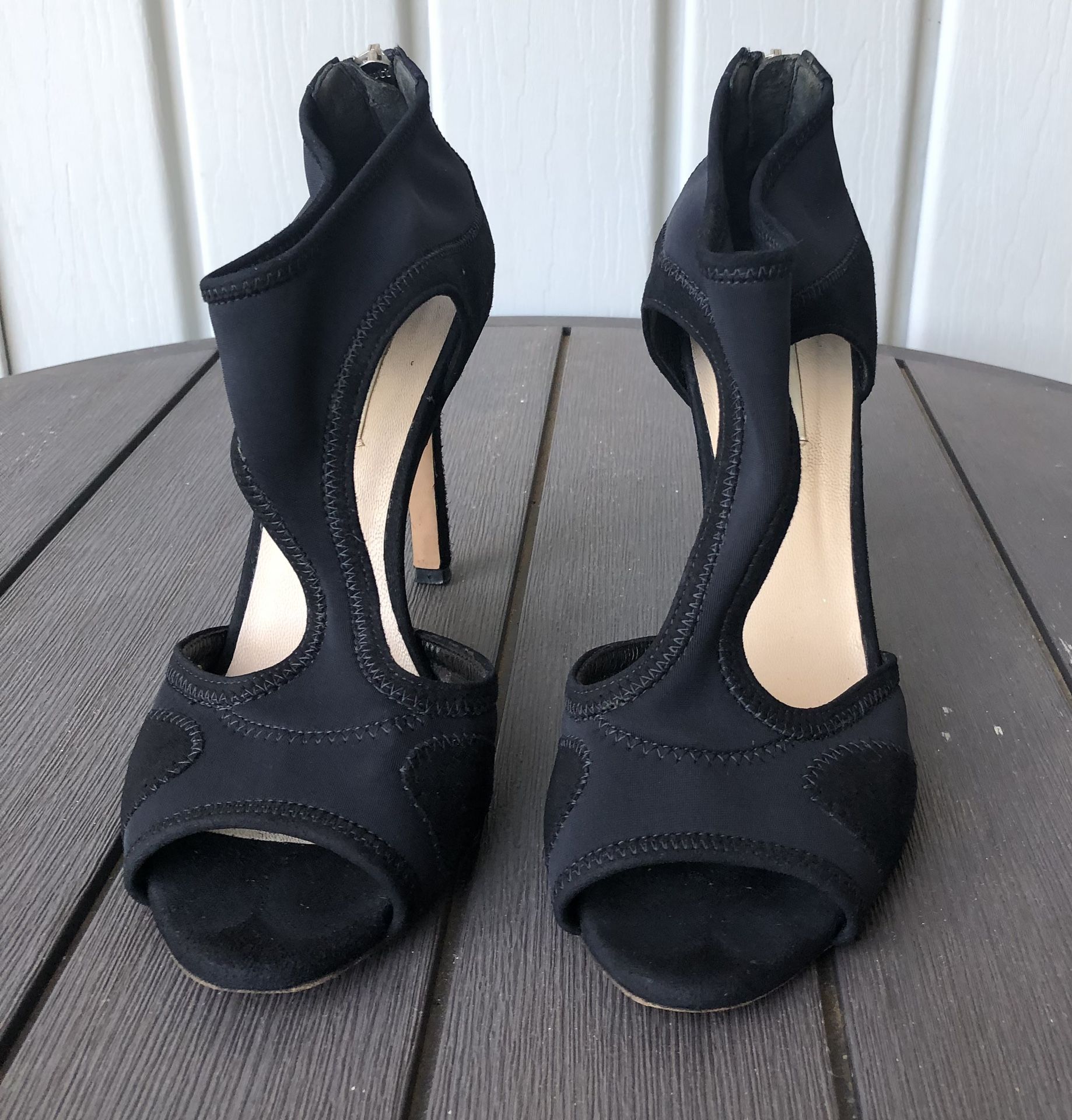 L. K. Bennet heels. Suede and mesh material. Leather bottoms. Made in Italy. Size 6