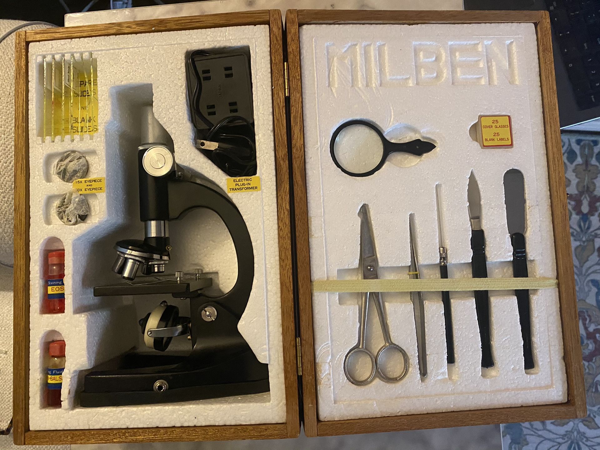 Vintage Milben Microscope Set