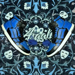 AMIRI SKELETON TOP HI SNEAKERS (BLUE/BLACK)