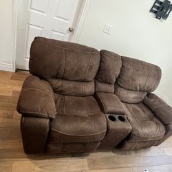 suede reclining couch
