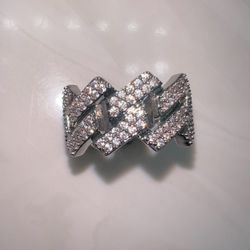 VVS 925 Silver Moissanite Ring Size 9