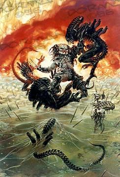 ALIENS VS PREDATOR SIGNED print
