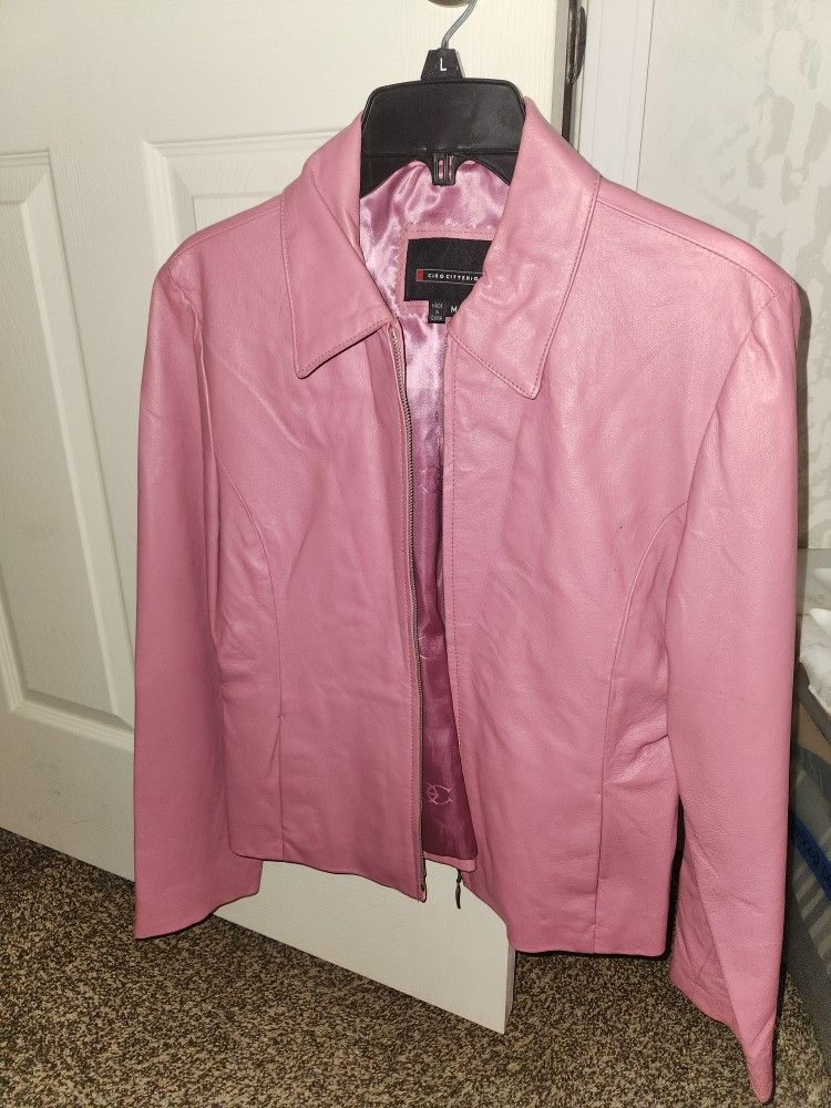Pink Leather Medium Jacket