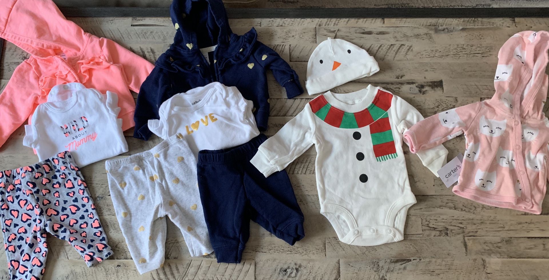 Newborn baby girl clothes and accessories