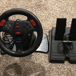 InterAct PlayStation V3 Racing Steering Wheel/ Gas Break Pedal 