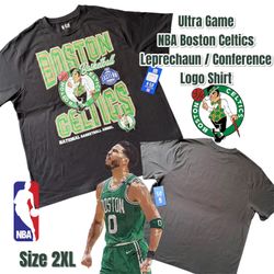 Ultra Game NBA Boston Celtics Leprechaun / Conference Logo Shirt - Size - 2X (Black)