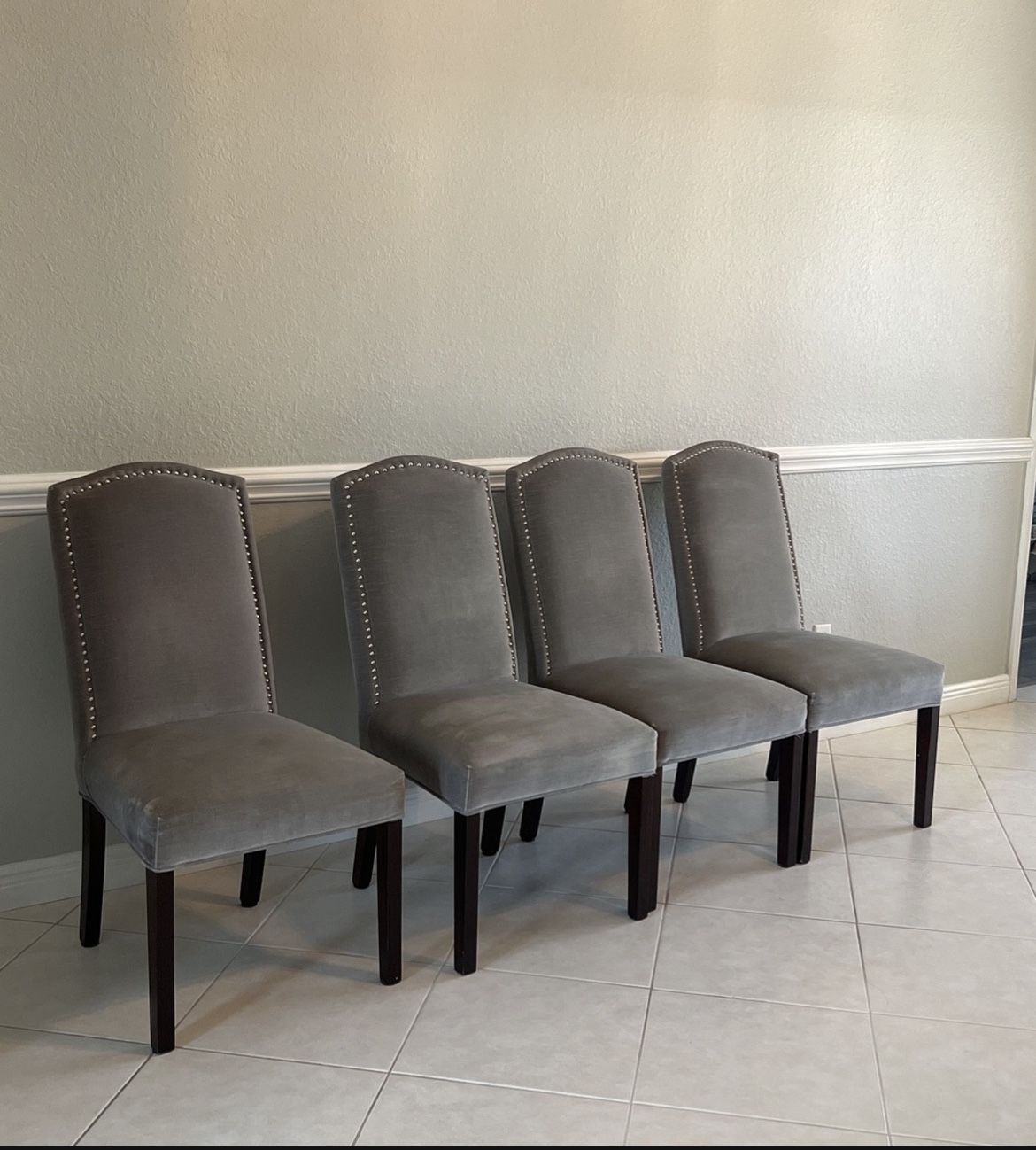 Gray Velvet Dining Chairs