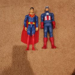 Superman and Captain America Action Figures