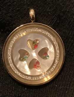 24k Plated Stainless Steel Crystal Pendant 