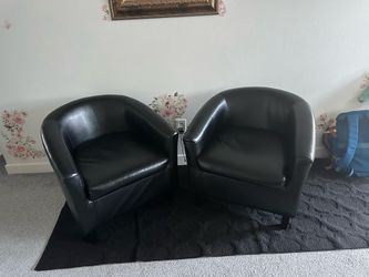 Faux leather chairs
