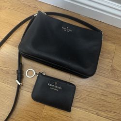 Kate Spade Black Crossbody Bag + Card Holder