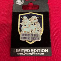 Disney Haunted Mansion Beware of Pin Trading Ghosts LE 500 Pin