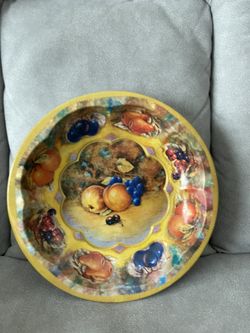 Vintage Tin Fruit Motif Bowl 