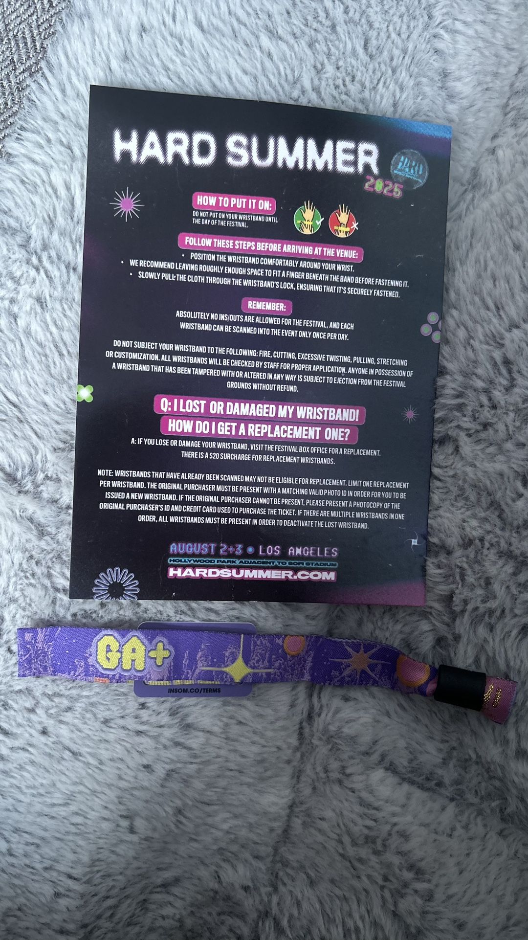 2 day GA+ hard summer ticket for sale