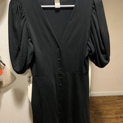 H&M Black Puff Sleeve Dress Size S