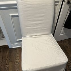 Set Of 2 White Parson Chairs With Washable Covers