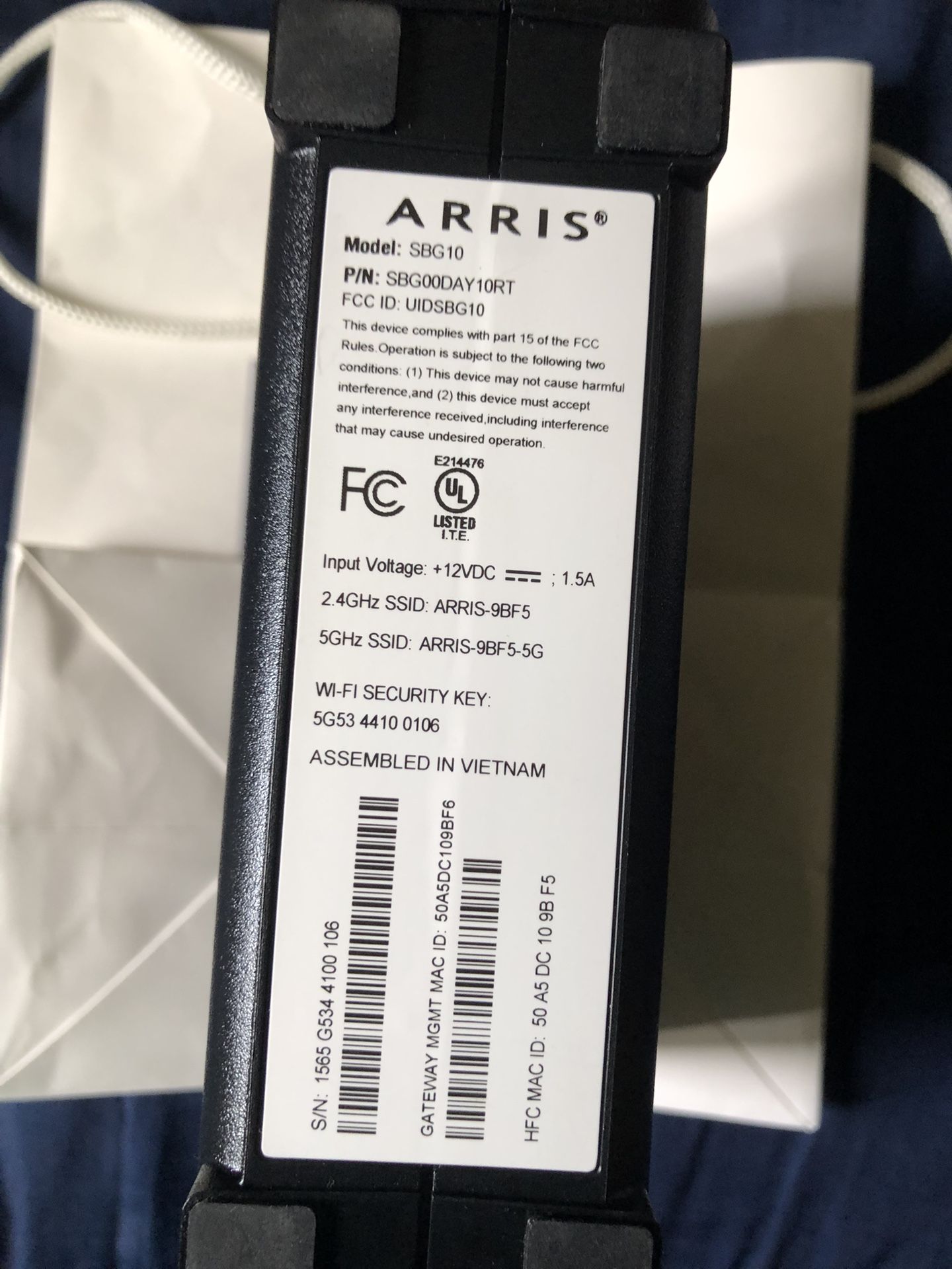 Arris SBG 10 Modem