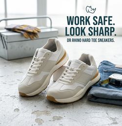 DR RHINO Off-White Comfort Sneakers - Size 10.5 Hard Safety Toe