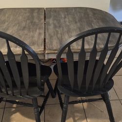 Table With Leaf And 2 Chairs