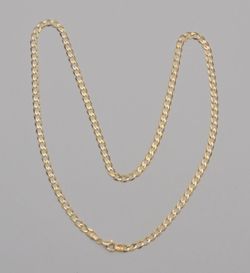 14K Yellow Gold Curb Link Chain Necklace 20" 4.2mm