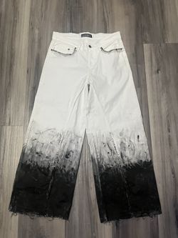 Custom baggy with flare white jeans