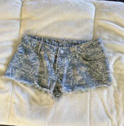 Denim Palm Tree Shorts
