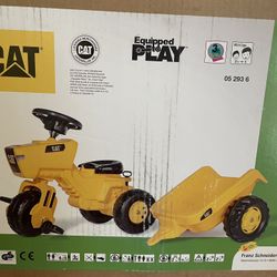 Kettler Rolly Toys Cat 3 Wheel  Tractor with Removable Hauling Trailer