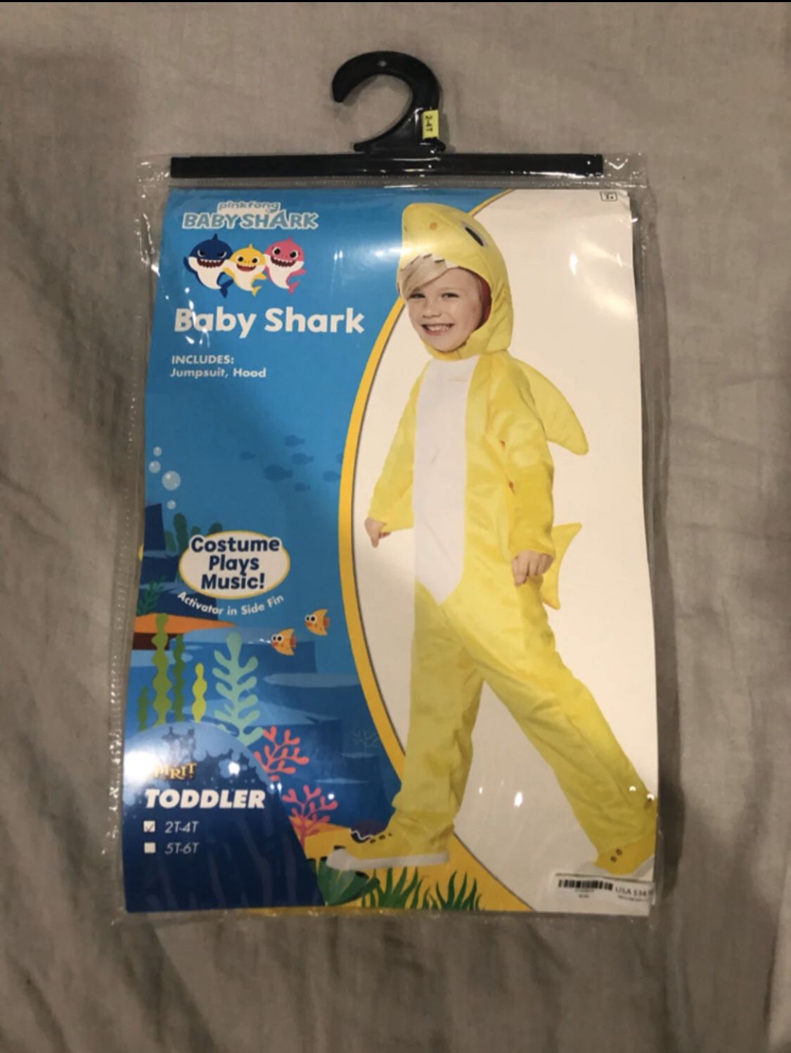 Baby Shark toddler unisex costume size 2T-4T
