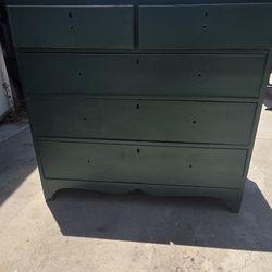 Green Farmhouse 5 Drawer Dresser 