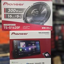 Pioneer DMH-W3000NEX 6.8" Double Din Multimedia Digital Media Receiver, Wireless Apple CarPlay and Android Auto, Bluetooth, Backup Camera Compatible, 