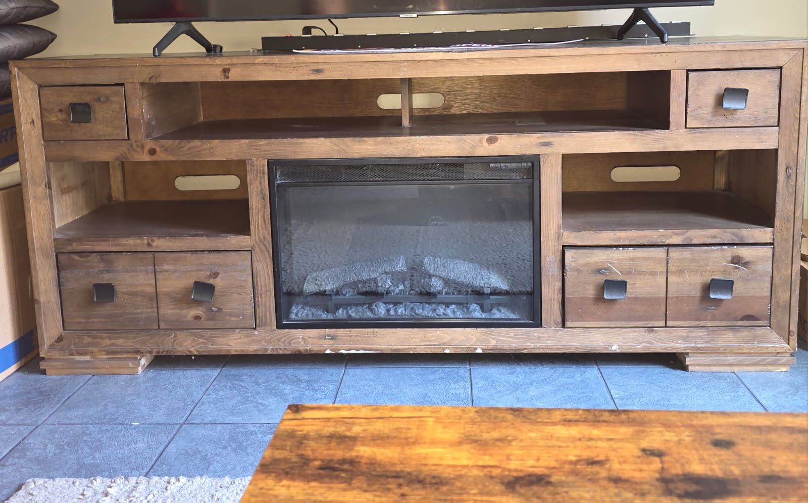 75 Inch Inch TV Stand With Fireplace