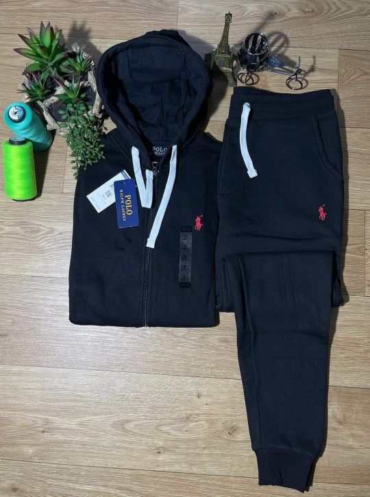 Men Polo Hoodie Set