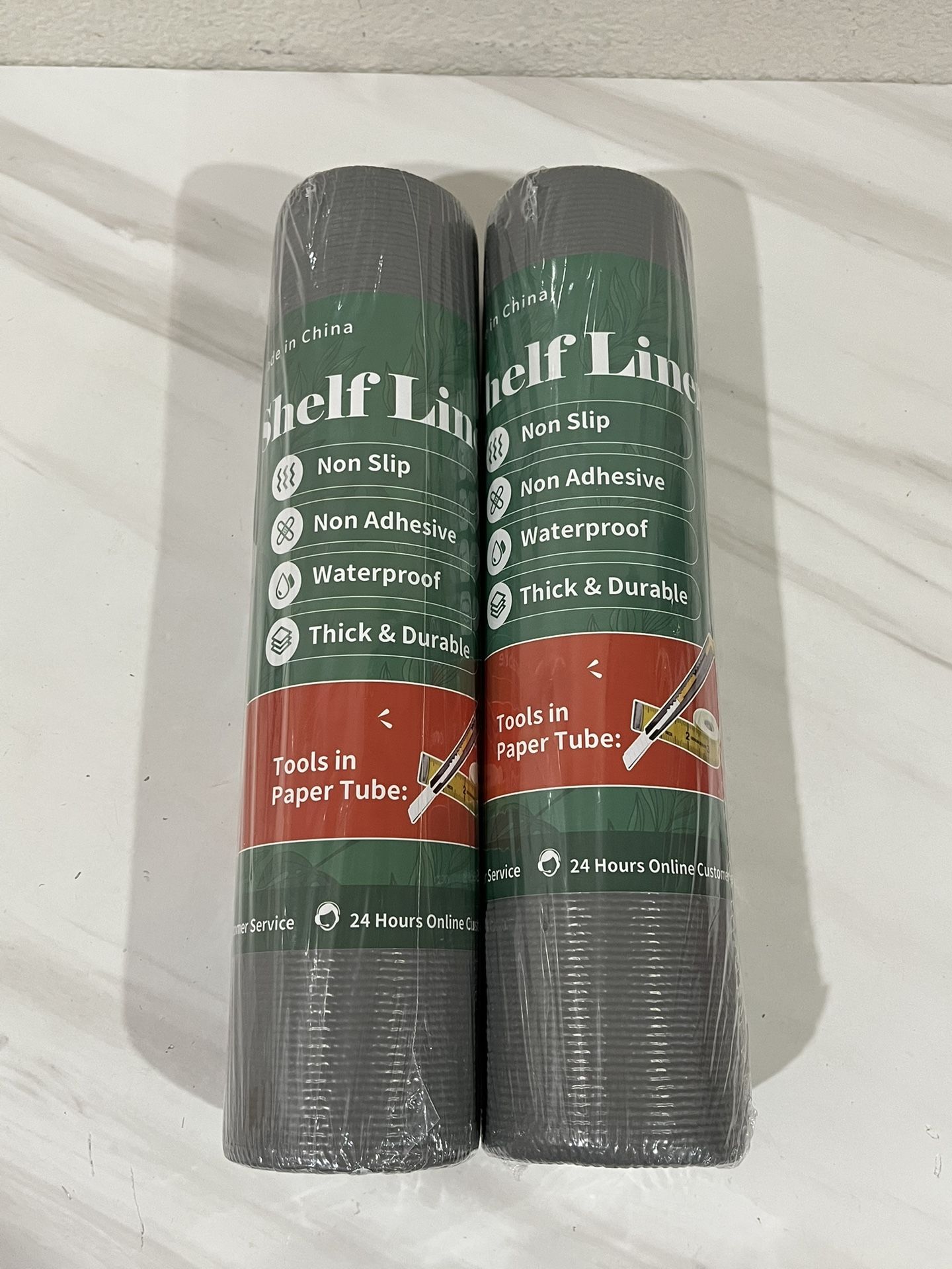 Brand New 2 Pack Shelf Liners for Kitchen Cabinets Non Adhesive Drawer Liner 12in x 20FT Pure Grey Thickened Shelf Liner Strong Non-Slip Easy to Clean