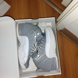 Gray White Jordan 12s