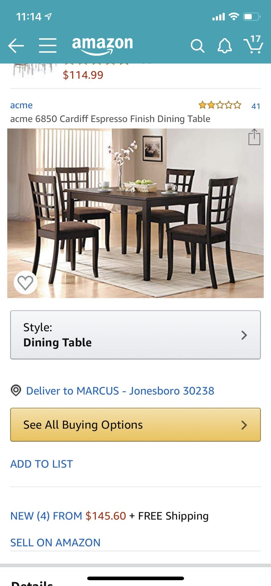 Kitchen table
