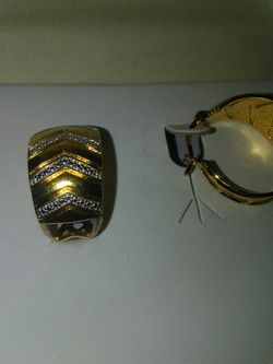 18 k over ...earring..real stone