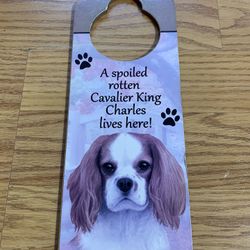 Cavalier King Charles Door Hanging Knob Plaque
