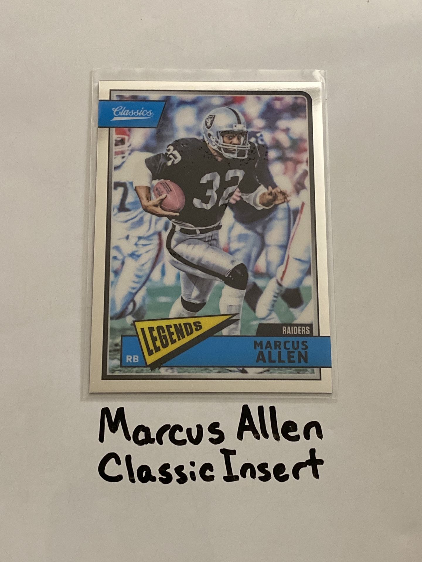 Marcus Allen Los Angeles Raiders Hall of Fame RB Classics Short Print Insert Card.