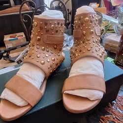  Leather Brown Sandals Size 7 WomenStuart Weitzman Btuen Leather Gladiator Studded Flat Sandal 