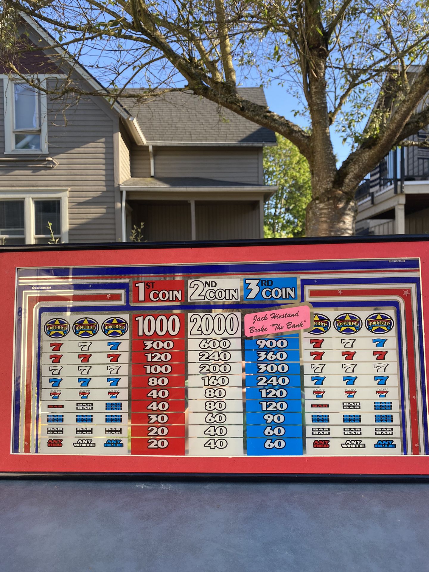 Video Lottery Game Photo Frame