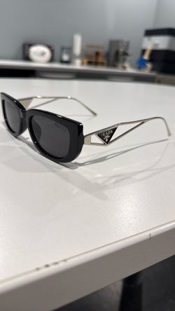 Prada Black Sunglasses with Silver Arms