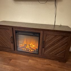 Espresso TV Stand Electric Fireplace