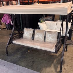 $175.00!!! New Outdoor Patio Porch Swing with Adjustable Canopy Cup Holder Thick Cushion
