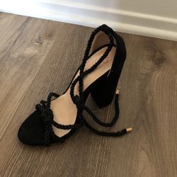 Black Open Toe Heels